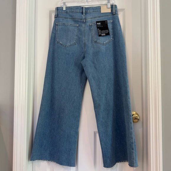 PAIGE Anessa Ankle Length Wide Leg Jeans Size 31 Helena - Picture 4 of 16